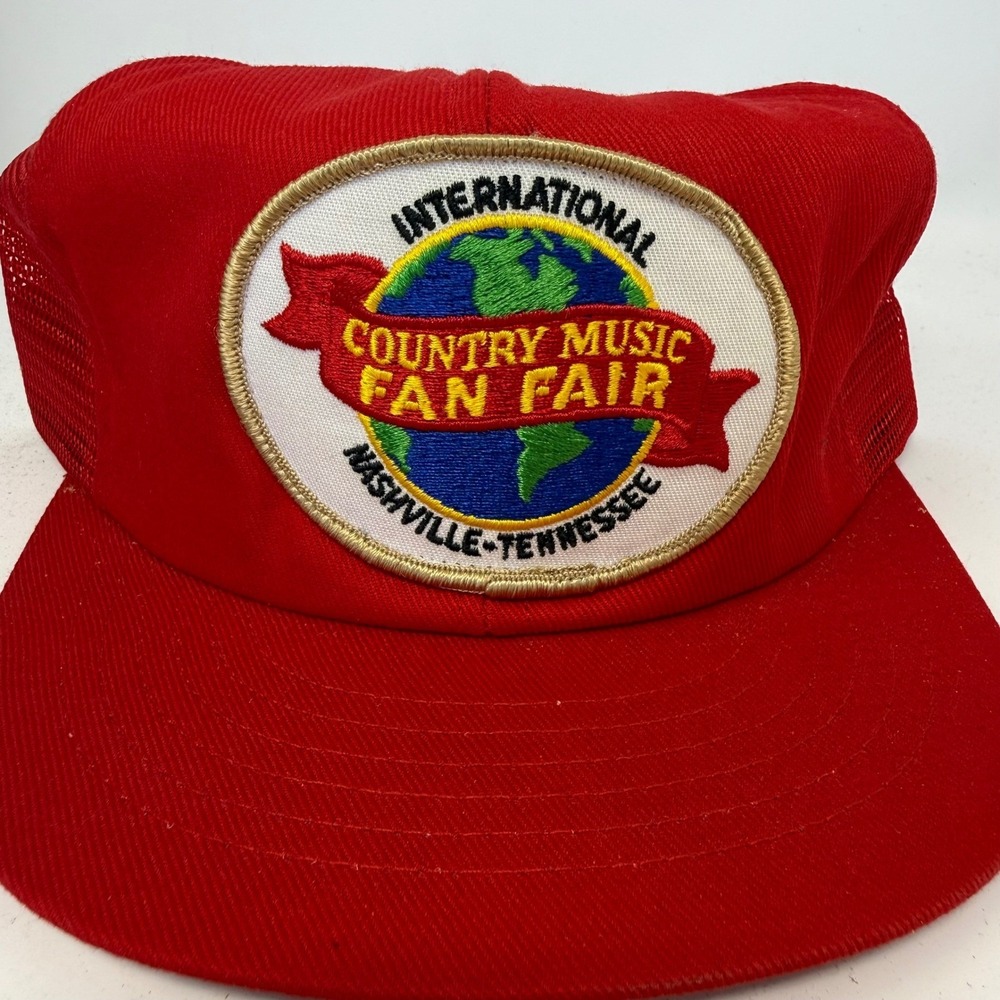 Vintage Swingster Country Music Fan Fair Nashville Red Trucker Hat Snapback USA